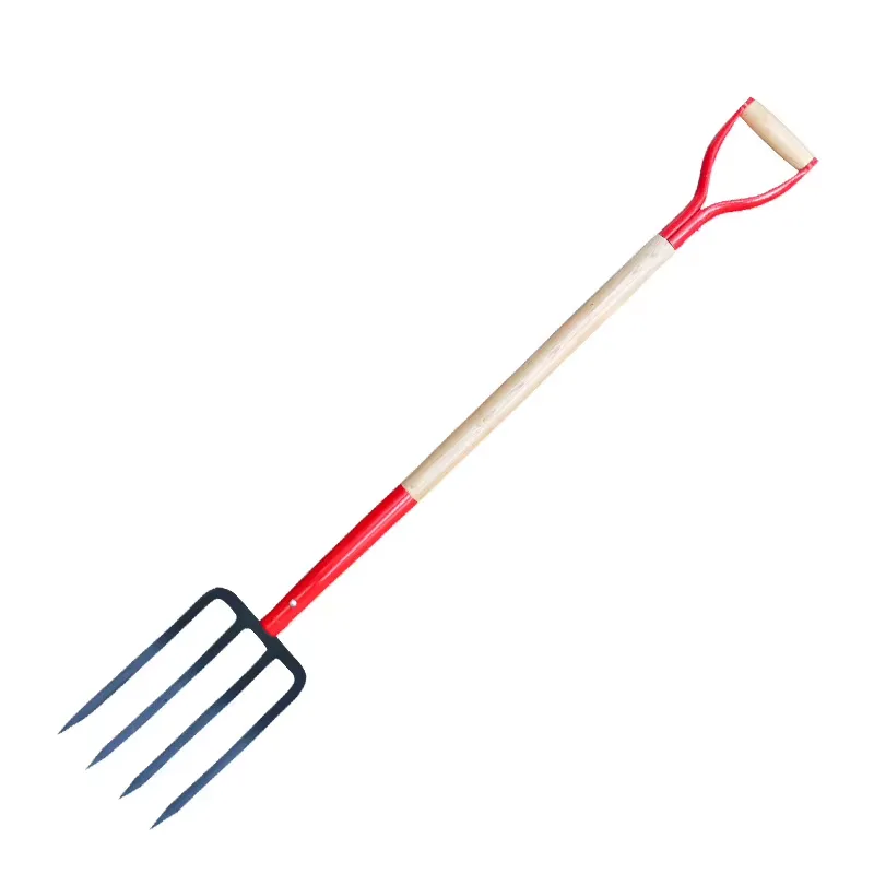 Spade Digging Fork - Четырехзубый стальной вилочный культиватор для рыхления