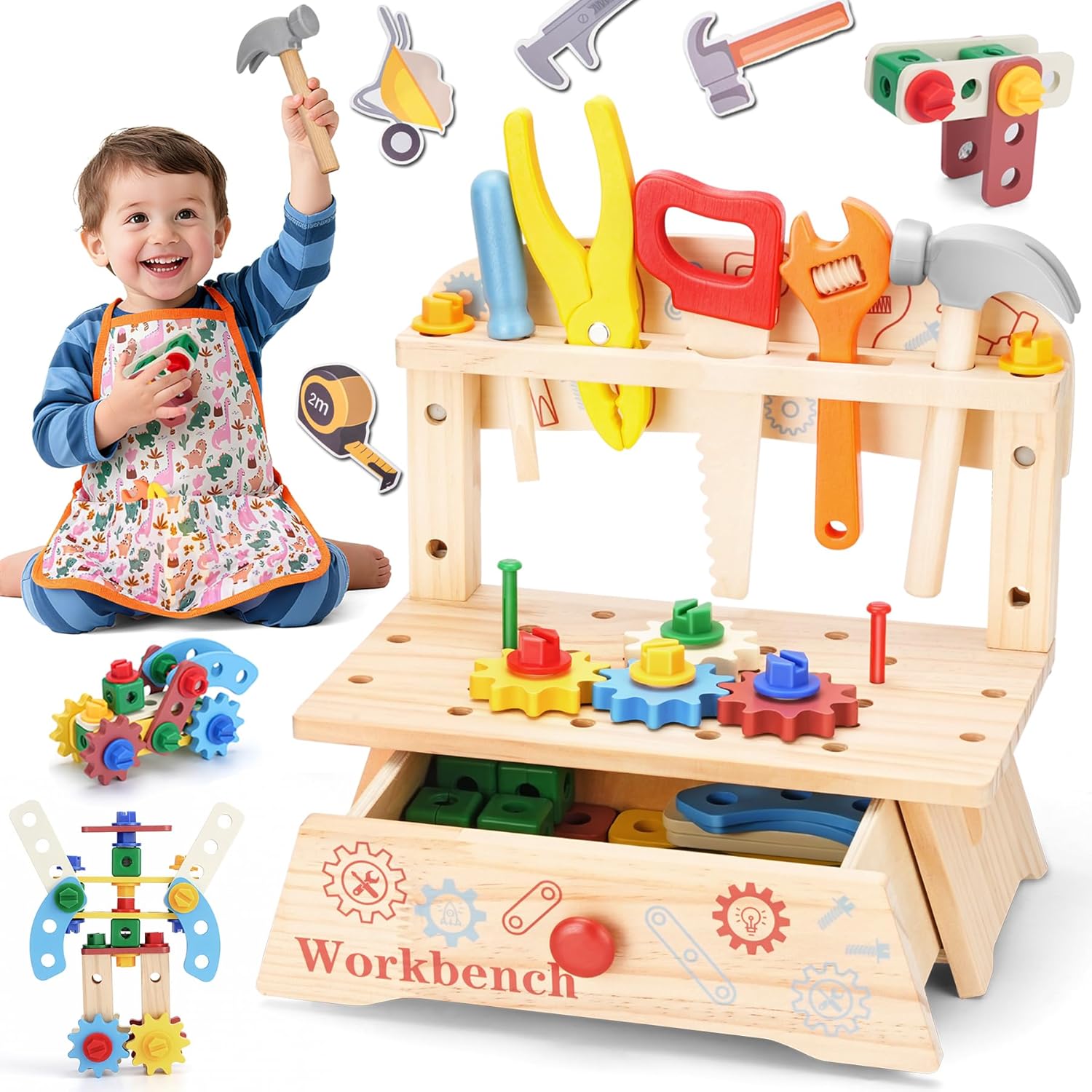 Gardening Tools Girls - Деревянная скамейка для инструментов для детей,