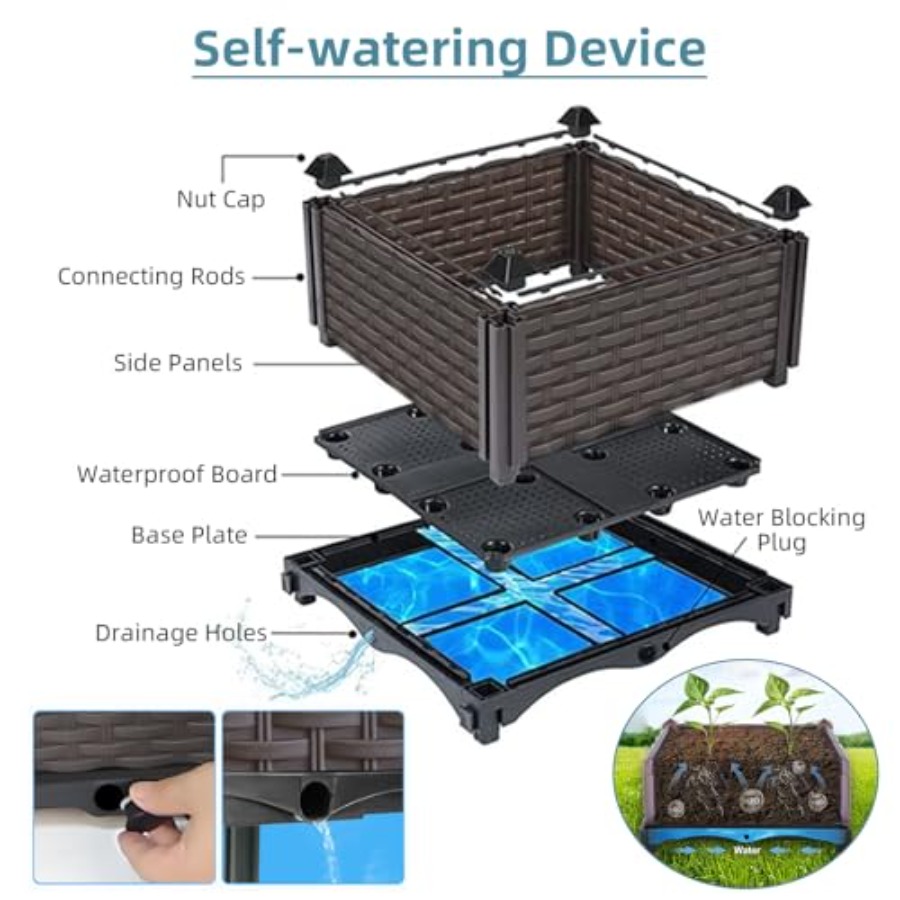Уличный самополивный приподнят – обзор и цена Self-Watering Planter