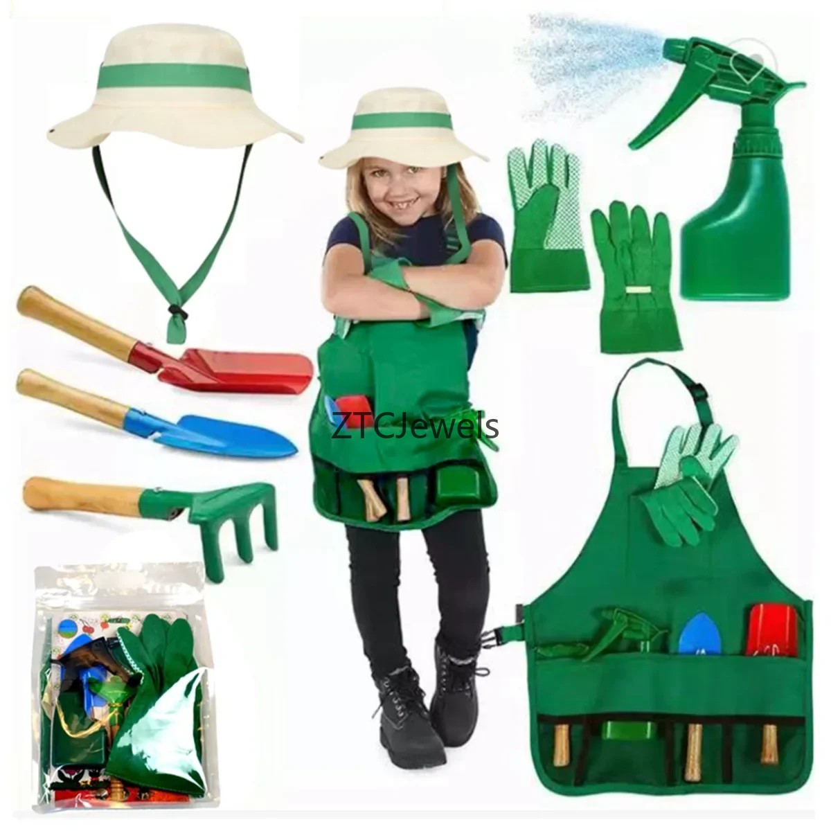Детский садовый фартук с набор – обзор и цена Gardening Tools Girls