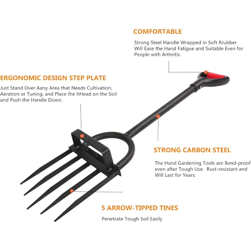 Прочные садовые вилы с 5 зубья – обзор и цена Spade Digging Fork